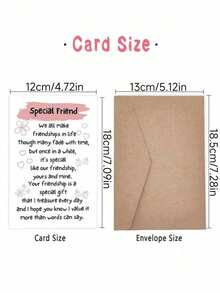 1 Greeting Card With Envelope, Friendship Is The Special Gift I Cherish Every Day, Suitable For Birthday, Anniversary, Any Important Occasion, Great Gift For My Best Friend - 1PC - View 13