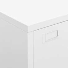 vidaXL Lagerschrank Industrial Weiß 75x40x115 cm Metall - Weiss - Übersicht 8