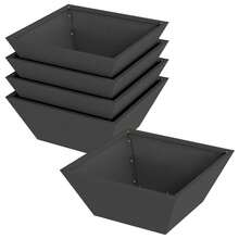 vidaXL Garten-Pflanzgefäß 5 pcs Schwarz 40 x 40 x 15 cm - A - Übersicht 2