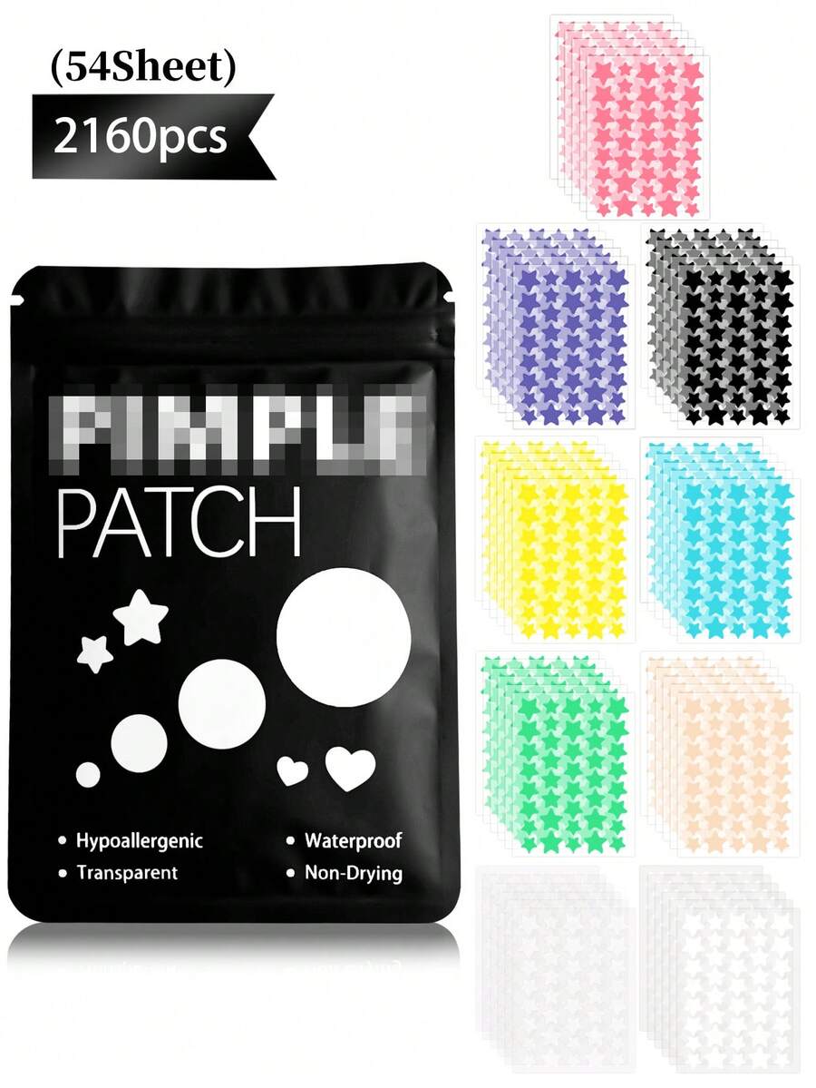 360pcs/Pack Assorted Color Star & Heart Shaped Decorative Stickers, Suitable For Photography, Face Painting, Parties, Gatherings And Entertainment Activities
