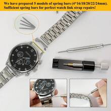 Watch Link Removal Tool, Upgrade Watch Band Tool Kit To Adjust And Remove Bracelet, Pin Remover, Adjust Watches Repair Kit With Pin Punch, 6PCS Extra Replacement, Cleaning Cloth, 20PCS Spring Bars - White - View 5