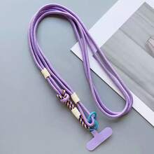 1pc Colorblock Woven Phone Lanyard, Multi-Use Phone Strap - Multicolor - View 7