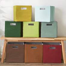 Collapsible Polyester Storage Cube Solid Lightweight And Durable Large Square 13x13x13 Bark Brown - Bark Brown - View 6
