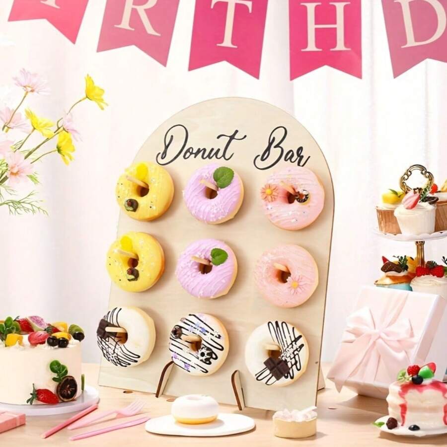 Bộ giá đỡ bằng gỗ - Dùng để trưng bày hình tròn hoặc hình vòm. - Nhiều màu - Xem 1