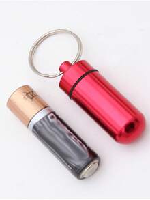 3pcs/1pc Portable Pill Box Keychain, Aluminum Alloy Mini Pill Case Storage Box, Waterproof Metal Pill Bottle, Suitable For Outdoor Camping Travel - Multicolor - View 6