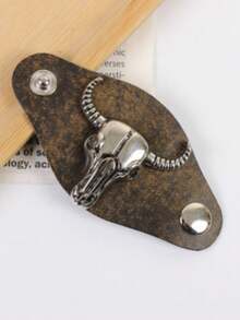 Vintage Distressed Bull Head Scarf Clip, European And American Style Scarf Holder, Western Cowboy Outfit Accessory - A - View 6