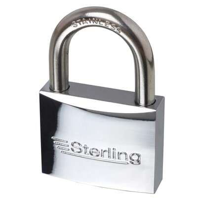 Burg-Whter (Erlg) 40mm Mare Padlock Aless Eel Shkle Silver Keyed
