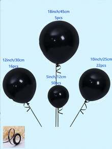 94pcs/Set Solid Color Decorative Balloon Wreath, Black Latex Balloon Arch Set, Suitable For Party Decoration, Christmas - 18 YEARS - View 2
