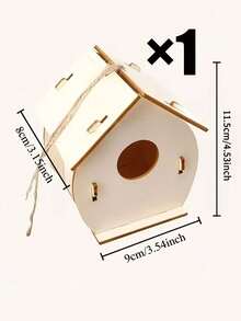 3pcs Wooden Birdhouse, Suitable For Outdoor Bird Nests, Bird Nest Landscape Decor, Outdoor Balcony Decor, Outdoor Gardening Supplies, Garden Decor, And Outdoor Windproof, Moisture-Proof And Warm Habitat - A-Brown - View 10