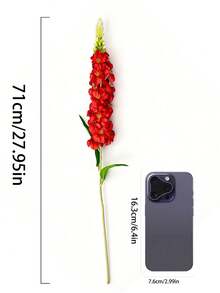 Bộ 1/2/4/6 bông hoa trang trí lá xanh mùa xuân và mùa hè nhân tạo, cao 27,17 inch, hoa lục bình đỏ nhân tạo, vẻ ngoài chân thực, lý tưởng cho trang trí địa điểm tổ chức đám cưới ngoài trời, cắm hoa trong bình cao, trang trí nhà cửa, trang trí tiệc, bó hoa cưới và đạo cụ chụp ảnh tạo không khí, phù hợp cho mọi mùa. - Màu Đỏ Sâu - Xem 6