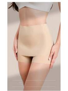 Pantalones cortos de  sin costuras para mujer, Boxers de talla grande, pantalón de protección antirozaduras, bragas finas, ropa interior de cintura alta, verano - Piel - Ver 2