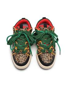 Zapatillas deportivas de mujer cómodas y de moda con estampado de leopardo y contraste de color, adecuadas para otoño, invierno y todas las estaciones - Multicolor - Ver 11