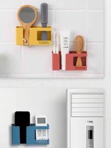 Wall-Mounted Non-Punching Remote Control Storage Box Rack TV Air Conditioning Mobile Phone Charging Rac - View 5