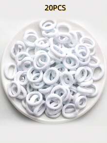 20 piezas/100 piezas/200 piezas Lazos elásticos de nailon de colores, suaves y no dañinos, scrunchies, bandas para el cabello, accesorios para el cabello para niñas, adecuados para coleta, uso diario - Multicolor - Ver 14