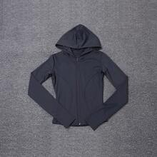 Hooded Sport Women Plus Size Quick-Dry Sports Coaching Seamless Zip Up Sleeve Sports - A - View 5
