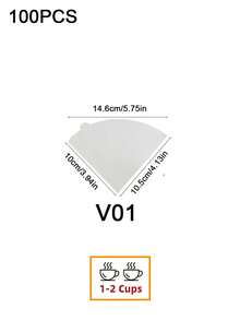 50 peças/100 peças Papel de Filtro de Café Cônico V01, Papel de Filtro de Café em Forma de V, Papel de Filtro de Café Pour-Over V02, Papel de Filtro de Café e Chá, Adequado para Xícaras de Filtro Cônico e Cafeteiras de Gotejamento, Adequado para Cafeteiras Pour-Over e de Gotejamento, 1-2 Xícaras, 2-4 Xícaras (Branco, Marrom) - Multicolorido - Visão 15