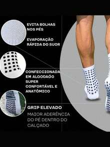 Pair Of Breathable, Non-Slip Sports Socks For Soccer, Futsal, Gym, CrossFit, Running. - White - View 3