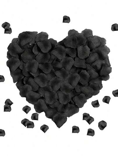 2000pcs Artificial Silk Rose Petals Decor, Black, Suitable For Wedding, Party, Halloween Decoration, Gift Box Filler, Romantic Rose, Proposal Rose Petals, Black, Wedding Decor, Home Decor, Room Decor, Party Favors, Bridal Gift, Birthday, Graduation, Bachelorette Party And More Occasions