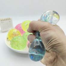 1个菠萝麦芽糖挤压玩具，创意逼真水果麦芽糖减压球 - 彩色 - 查看 3