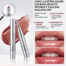 Faiccia HERORANGE Lápiz de Brillo de Labios con Punta de Masaje Metálica, Textura Cristalina de Brillo Acuoso, Suaviza Instantáneamente las Líneas de los Labios, Labios Voluminosos & Radiantes, Fórmula de Larga Duración de Alto Brillo No Pegajosa para Maquillaje de Labios Diario & Glam, Brillo de Labios con Acabado Rocío, Punta de Masaje Metálica - Multicolor - Ver 3