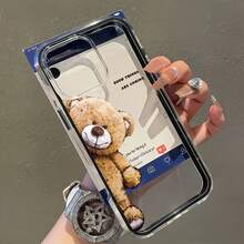 1 chiếc ốp lưng điện thoại gọng đen, trong suốt, tối giản, bảo vệ mặt kính, chống rơi vỡ, chống va đập, họa tiết gấu dễ thương, phù hợp với 16 Pro Max, 17/16/15/14 Plus, 13/12/11, Air - Nhiều màu - Xem 1