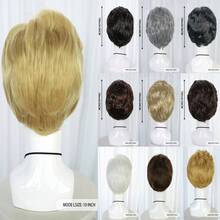 Men's Wave Curly Cosplay Wig Natural Layered Synthetic Wig, Suitable For Daily Party Clothing, Available In Black, Brown, Gold, And Grey, Realistic Appearance - Multicolor - View 2