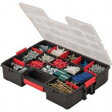 Large Storage Organizer 15 Compartments - Black Transparent Red - View 2