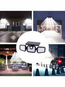 1/2PCS High Brightness 74 LED Solar Wall Light Motion Sensor Outdoor Courtyard LED Floodlight IP65 Household Waterproof Solar Light - màu đen - Xem 6