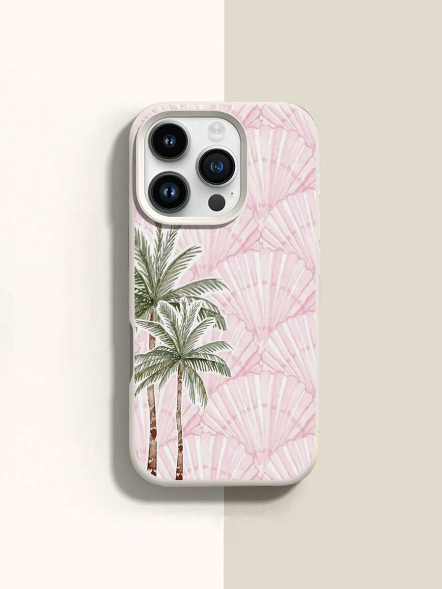 1pc Seashell, Coconut Tree Pattern Liquid Silicone Shockproof Phone Case, Compatible With Apple Phones, Unisex, Can Be Given As Holiday Gift 1pc Striped Surfboard, Sea Turtle, Coconut Tree Pattern Liquid Silicone Shockproof Phone Case, Compatible With Apple Phones, Unisex, Can Be Given As Holiday Gift - Multicolor - View 1