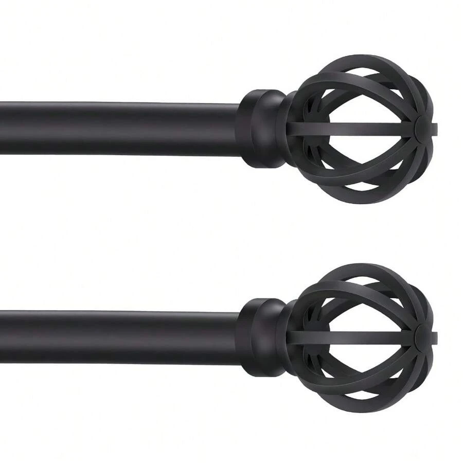 Black Curtain Rods For Windows 28 To 48 Inch, 5/8" Diameter Heavy Duty Metal Adjustable Small Drapery Rod With Bracket(1pack) - Black - View 1