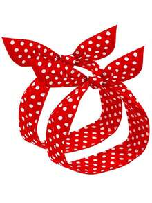 1pc Cute Straight Headband, Polka Dot Rabbit Ear Headband, Styling Headband, Decorative Headband, Bathroom Hair Tie, Party Decorative Headband, Hair Accessories, Headwear - Polka Dots - View 7
