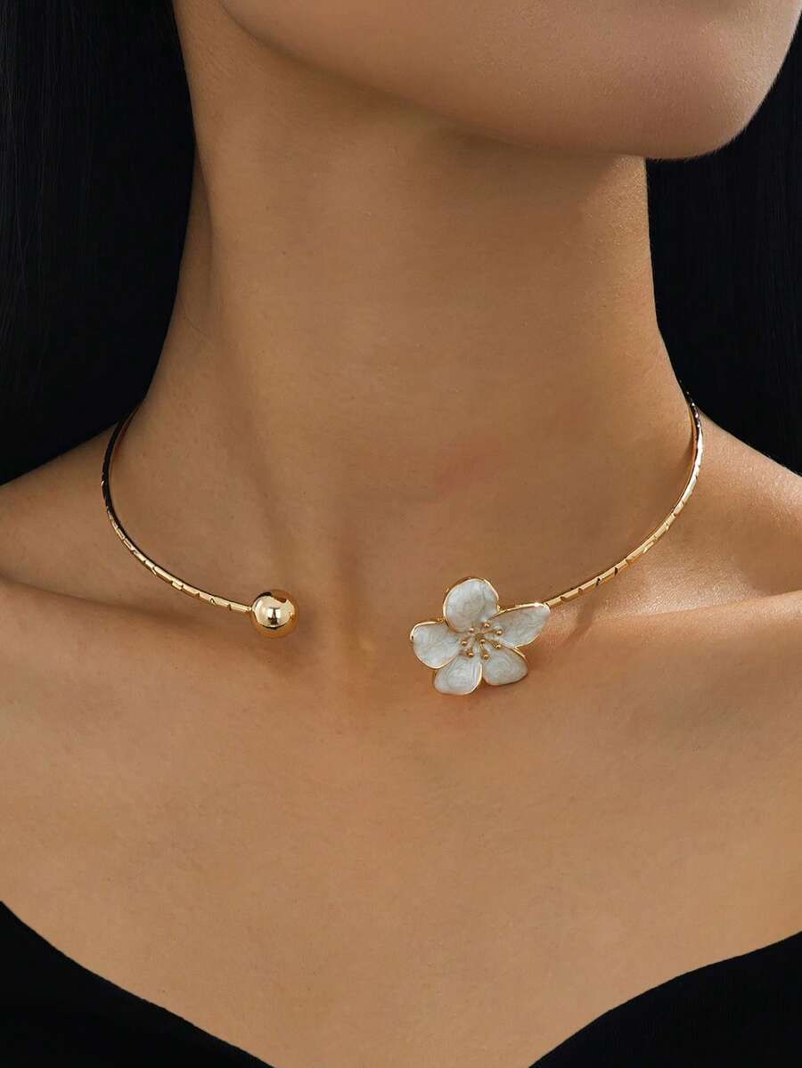 1 chiếc vòng cổ choker hình học tráng men dành cho nữ - Dây chuyền hình học tráng men - Xem 1