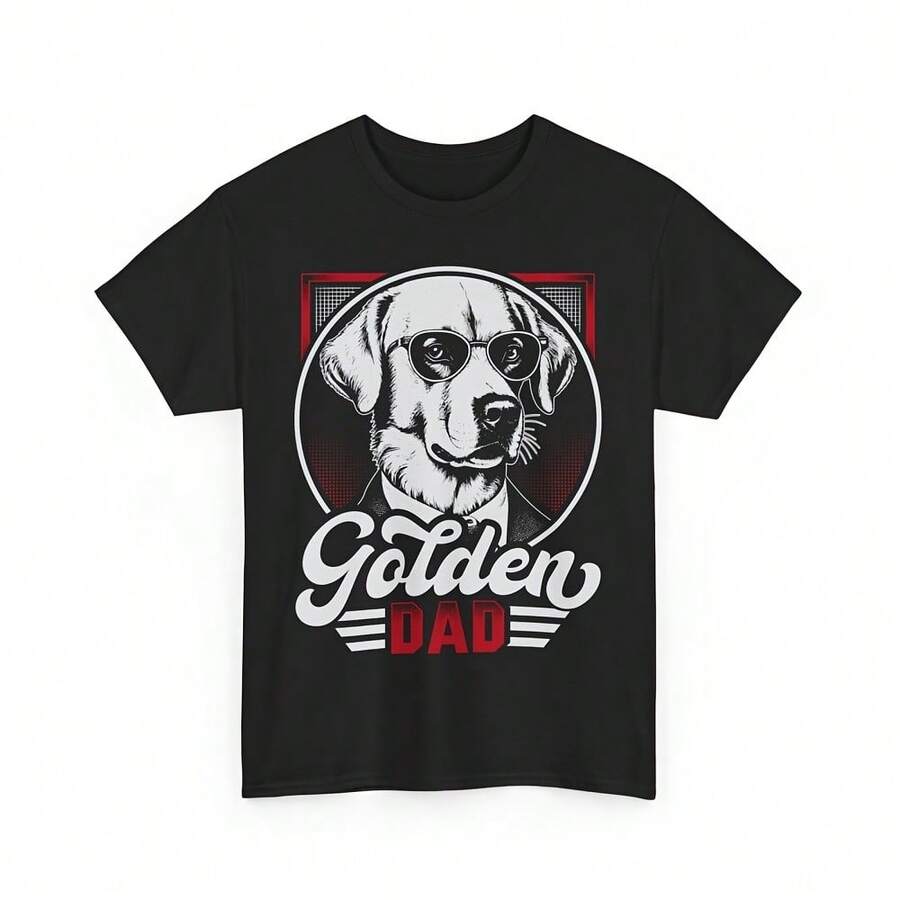 Golden Dad Dog Dad T-Shirt – Funny Pet Lover Tee For Proud Dog Fathers & Owners - 粉色 - 查看 1