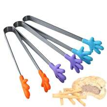 Creative Mini Silicone Palm Clip, Stainless Steel Food Clamp, Tiny Snack Dessert Sugar Clip - Multicolor - View 3