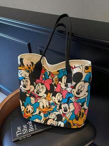 Disney 1个迪士尼米奇老鼠风格单肩包，卡通帆布包，学校和办公室收纳包 - 長方形 - 查看 2