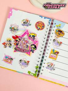 THE POWERPUFF GIRLS 20张官方透明PET贴纸，可爱毛茛花透明贴纸，防水卡通贴纸，适用于水瓶、笔记本电脑、笔记本，非常适合剪贴簿、DIY手工和收藏 - 粉色 - 查看 3