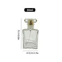Portable Perfume Spray Bottle, Transparent Glass Fragrance Bottle With Continuous Spray, Flat Square Glass Perfume Empty Bottle - Bottle - View 2