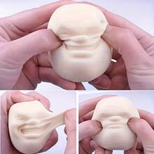 Funny Face Ball - Sad Eyes And Mouth, Relaxing Toy For Adults And Teens, Stocking Stuffer, Novelty Party Gift Or Desk Decoration - Black, Expressive Eyes And Mouth Design, Quirky Gift, Playful Aesthetics, Smooth Texture, Teen Gift, Halloween/Christmas Present - 隨機款式 - 查看 2