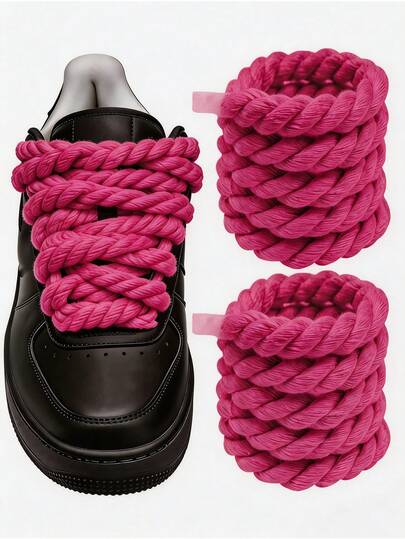 1 Pair Of Thickened Rope Shaped Shoelaces, Suitable For Men's And Women's Sports Shoe Shoelaces,Replacement Laces,Round Rope Shoelaces,Rope Shaped Shoelaces