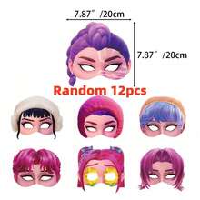 Bộ 12 mặt nạ giấy chủ đề nhóm nhạc nữ K-Pop, phụ kiện chụp ảnh tiệc tùng, trang phục hóa trang nhóm nhạc nữ K-Pop, mặt nạ nửa mặt vui nhộn, quà tặng nhân vật hoạt hình, lý tưởng cho người hâm mộ và bạn bè, quà tặng ngày lễ và năm mới. - Nhiều màu - Xem 10