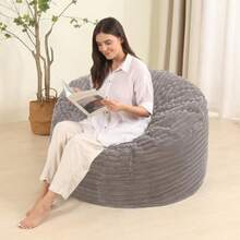 MOMCAYWEX - Puf de 3 pies para adultos/adolescentes puf de espuma viscoelástica con cubierta extraíble esponjosa para sala de estar recámara color gris - Gris - Ver 6