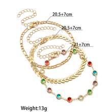 Bộ 3 món, Dây chuyền hình lá phong cách biển cả thời trang, Dây chuyền dày, Dây chuyền tua rua nhiều lớp có thể điều chỉnh độ dài dành cho nữ. - bộ vòng tay - Xem 4