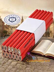 Customized Text LOGO Carpenter Pencil, Flat Black Octagonal Wooden Carpenter Pencil With Replaceable Black Lead - Durable Flat Carpenter Pencil, 0.5mm Graphite Core, Wooden Material, Suitable For Adult Users For Architectural Sketching And Wooden Design, Applicable For Professional Architectural Drawing - Multicolor - View 10