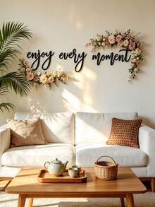 Suitable For All Seasons Gift: "Enjoy Every Moment" Metal Wall Hanging Decor, Happy Phrase Travel Themed Wall Art Suitable For Bedroom, Living Room, Kitchen, Bathroom, Black. Carved Metal Wall Art - Perfect Choice For Home And Office Decor, Ideal Room Decoration - Black - View 11
