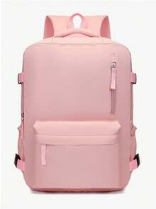 1pc Multi-Color Solid Nylon 180° Full-Open Large Capacity Shoe Compartment Multi-Pocket Zipper Closure Handbag Suitable For Air Travel And Vacation - Multicolor - View 14