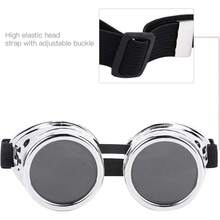 Keenso Gafas de Sol Deportivas, Clásico Steampunk para Exteriores, Lentes de Motocross Plata Brillante para Niños, Hombres y Mujeres en Actividades al Aire - 1 - Ver 1