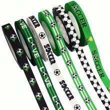 1pc 1cm Wide Football Print Ribbon, Football Themed Heat Transfer Grosgrain Ribbon, Cheerleading Hair Accessory, Ribbon And Satin Ribbon With Bow Decor - Multicolor - View 3