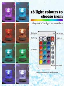 1 Stück Wasser Wellen LED Projektionsleuchte, USB Fernbedienung Atmosphärenlampe, Schlafzimmer Wohnzimmer dekorative Schreibtischlampe, Heim Party kreative ästhetische Beleuchtung, romantische kleine Beleuchtungsarmaturen - Wasserkräuselung - Übersicht 11