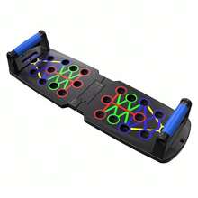 10-In-1 Foldable Multifunctional ABS Integrated Gym Trainer. Adjustable Portable Push-Up Board. Equipment - Black - View 4