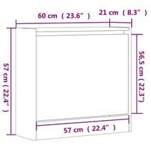 vidaXL Schuhregal Sonoma-Eiche 60x21x57 cm Holzwerkstoff - Braun - Übersicht 9
